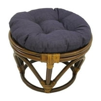 International Caravan Rattan Ottoman with Outdoor Fabric Cushion