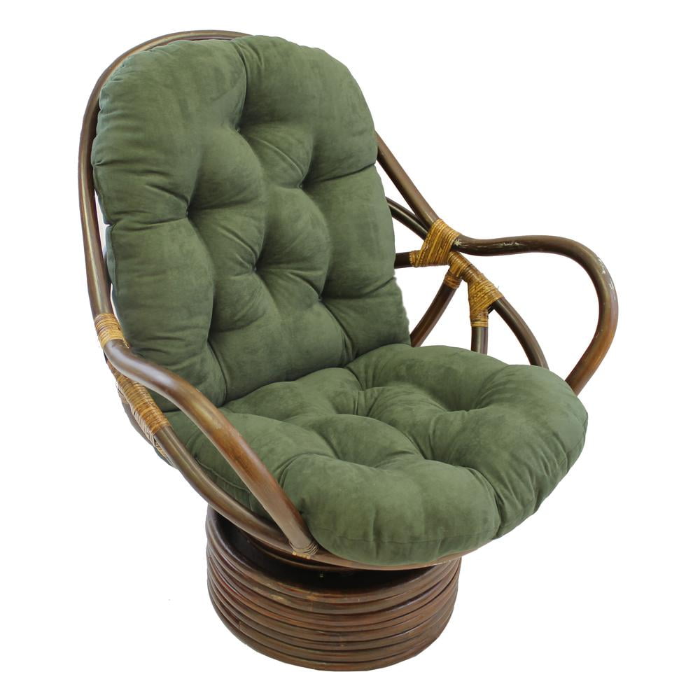 International Caravan Indoor Cozy Rattan Swivel Rocker with Micro Suede ...