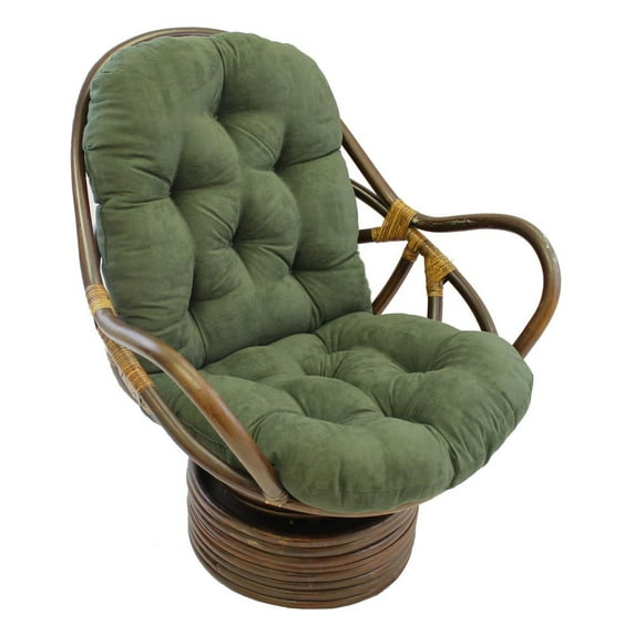 International Caravan Rattan Swivel Rocker with Micro Suede Cushion