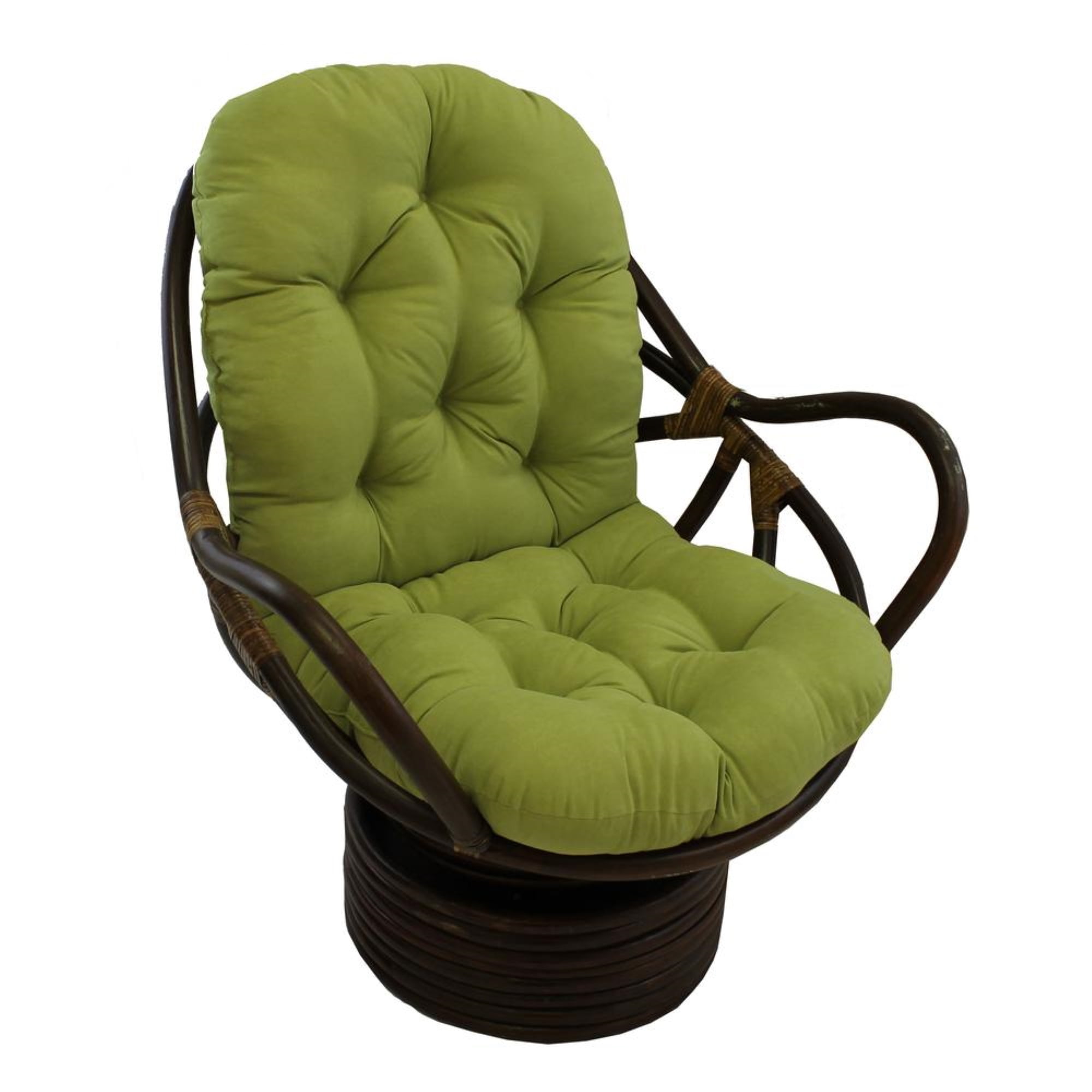 International Caravan Rattan Swivel Rocker with Micro Suede Cushion ...