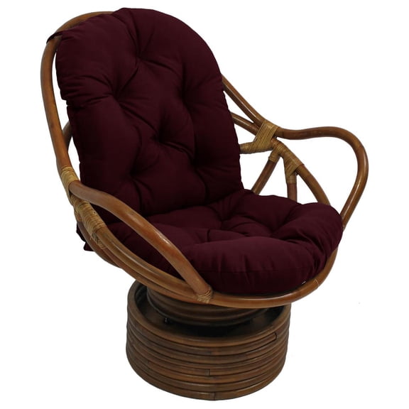 International Caravan Rattan Swivel Rocker with Outdoor Fabric Cushion, Merlot