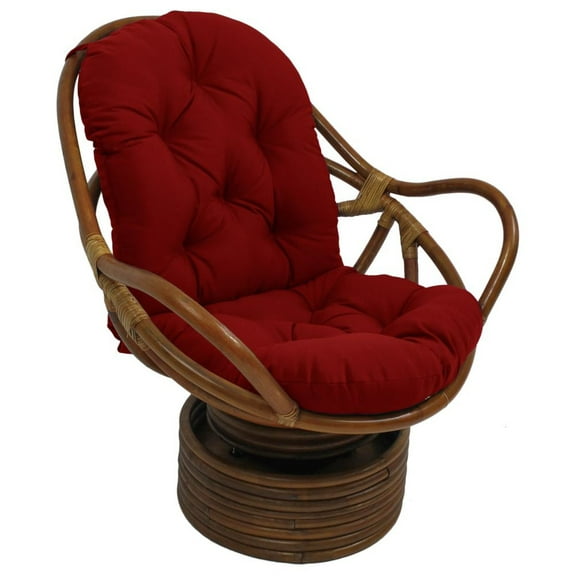 International Caravan Rattan Swivel Rocker with Outdoor Fabric Cushion, Papprika