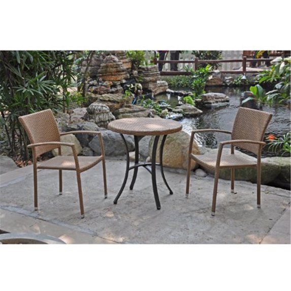 International Caravan Resin Wicker Bistro Group-Color:Honey