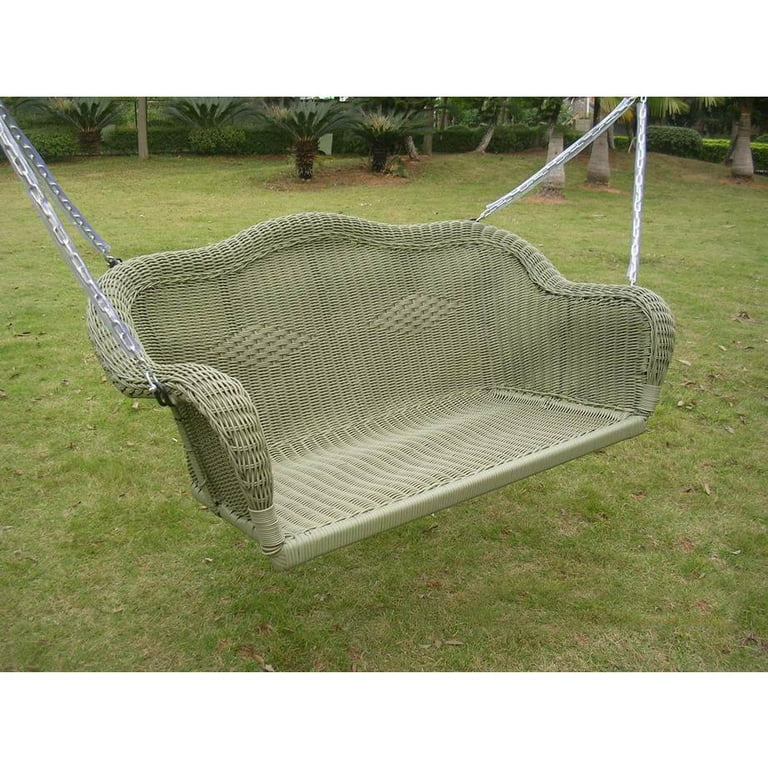 International caravan resin wicker hanging loveseat swing deals