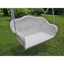 International Caravan Resin Wicker Hanging Loveseat Swing
