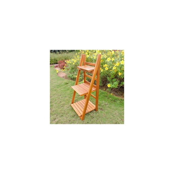 International Caravan TT-FB-014-AC-STN Royal Fiji Acacia 3-Tier Plant Stand, Stain