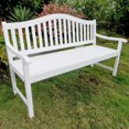 thumbnail image 1 of International Caravan Royal Fiji Patio Garden Bench in Antique White, 1 of 2