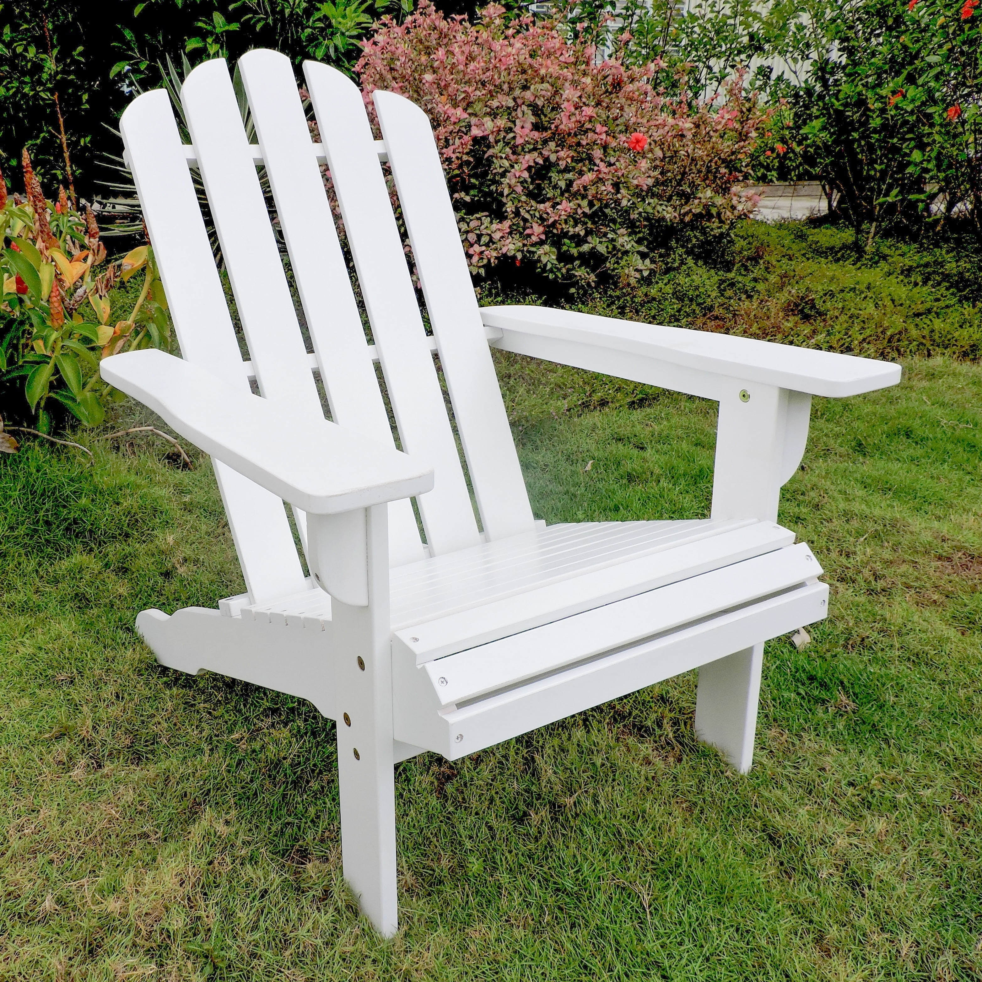 International Caravan Royal Fiji Patio Adirondack Chair in White