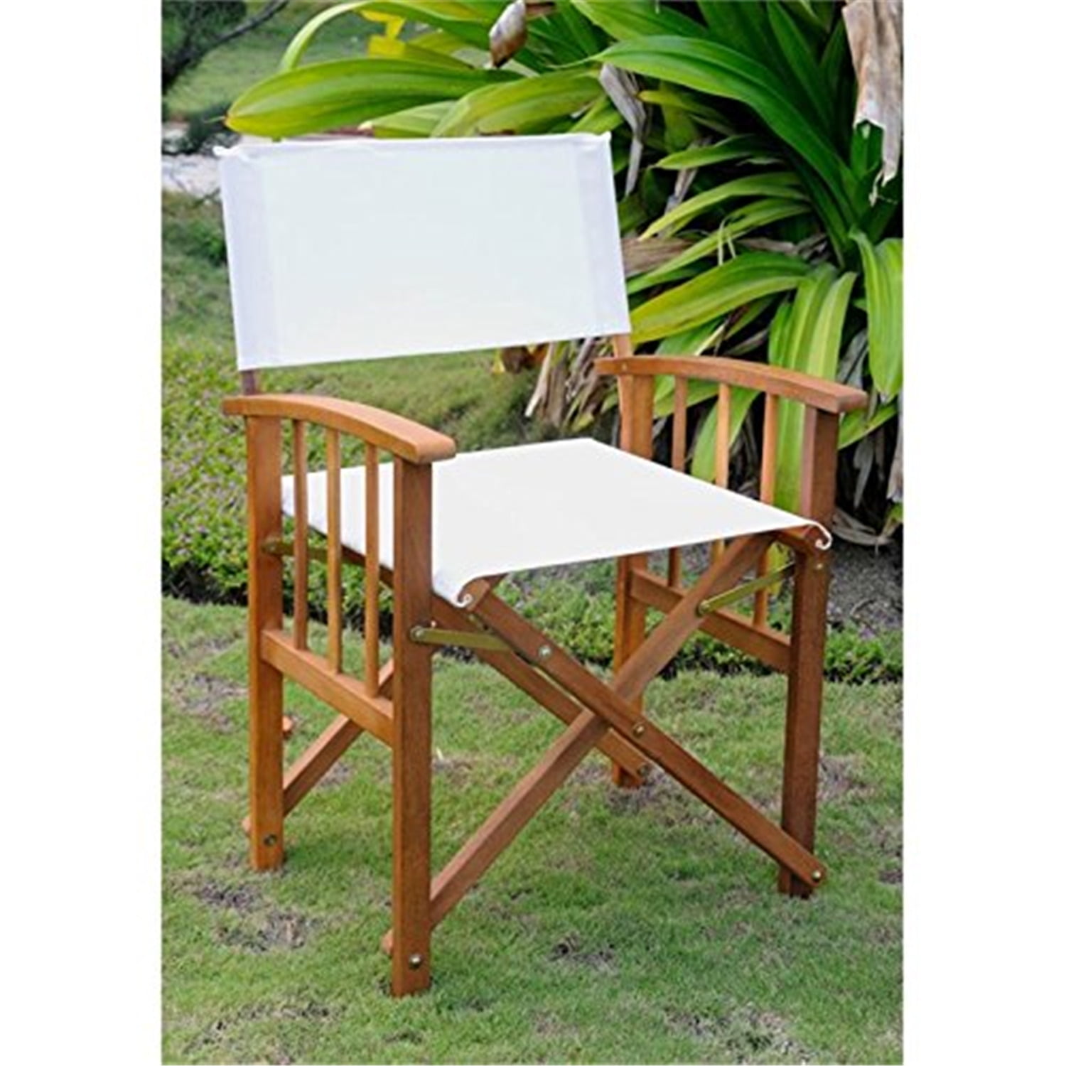 Fiji Royal 33.5'' Acacia Hardwood Folding Chair in Ivory