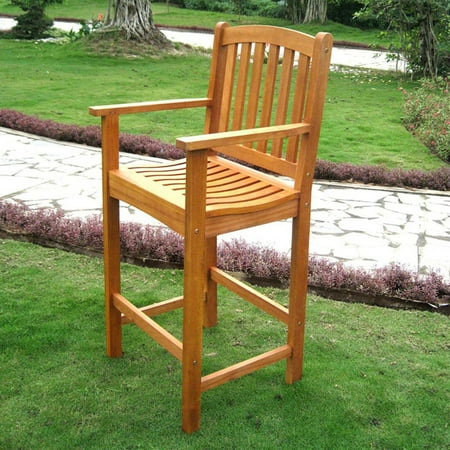 International Caravan Royal Tahiti Balau Patio Dining Bar Stools - Set of 2