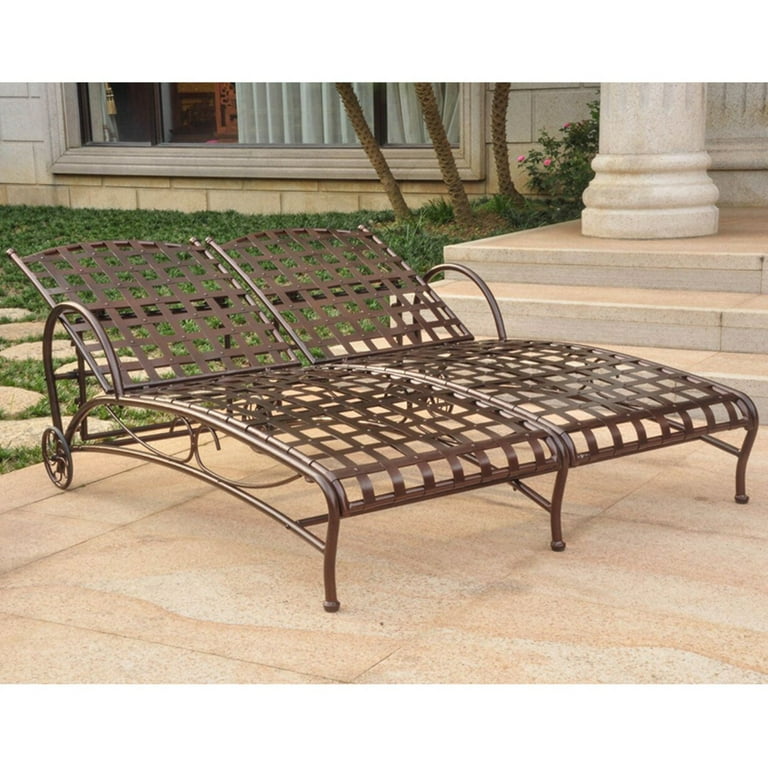 International Caravan Santa Fe Nailhead Double Multi Position Chaise Lounge International Caravan Santa Fe Nailhead Double Multi Position Chaise Lounge