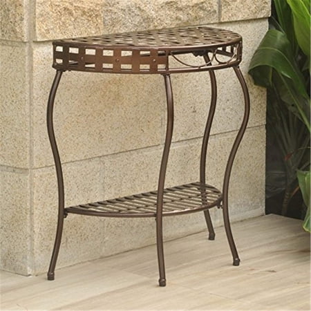 International Caravan Santa Fe Iron Patio Console Table in Bronze