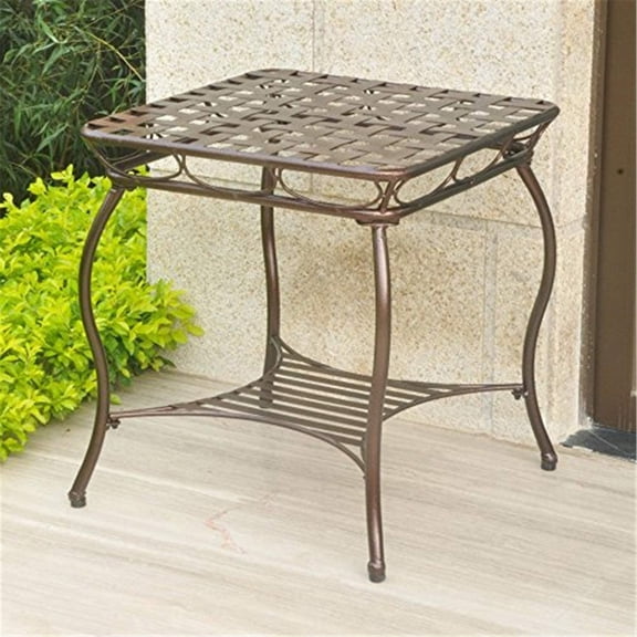 International Caravan Santa Fe Nailhead 20-inch Side Table Hammered Bronze
