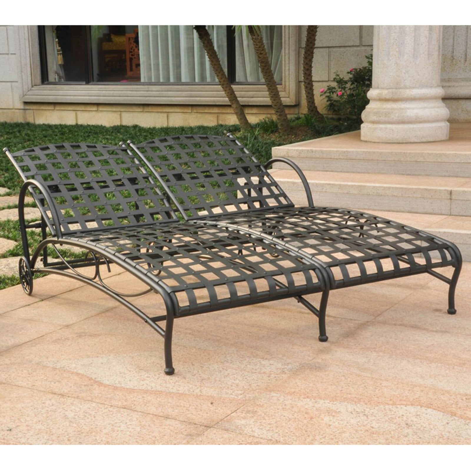 International Caravan Santa Fe Nailhead Double Multi Position Chaise Lounge International Caravan Santa Fe Nailhead Double Multi Position Chaise Lounge