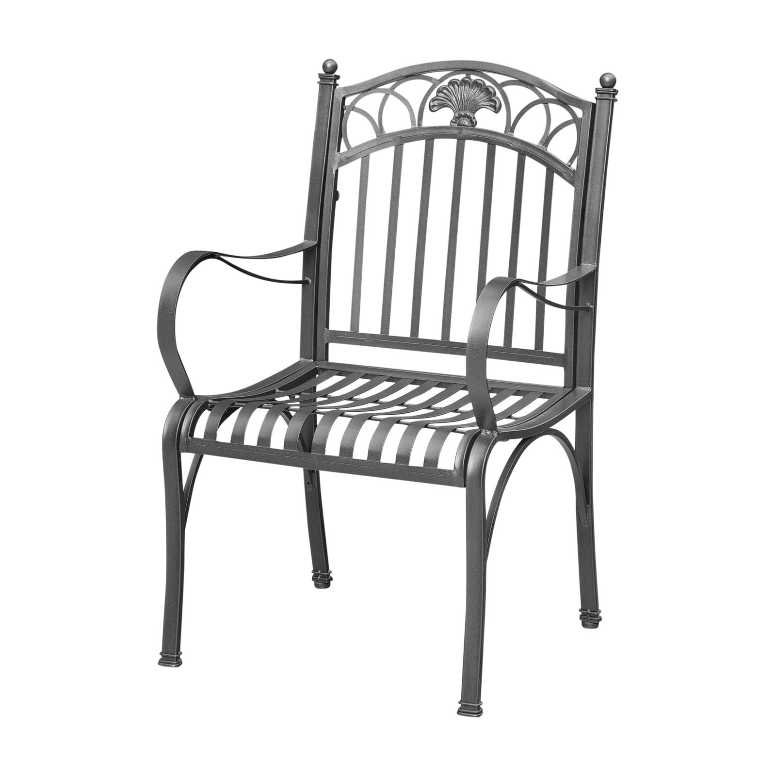 Antique Black Iron Outdoor Dining Chair Set of 2