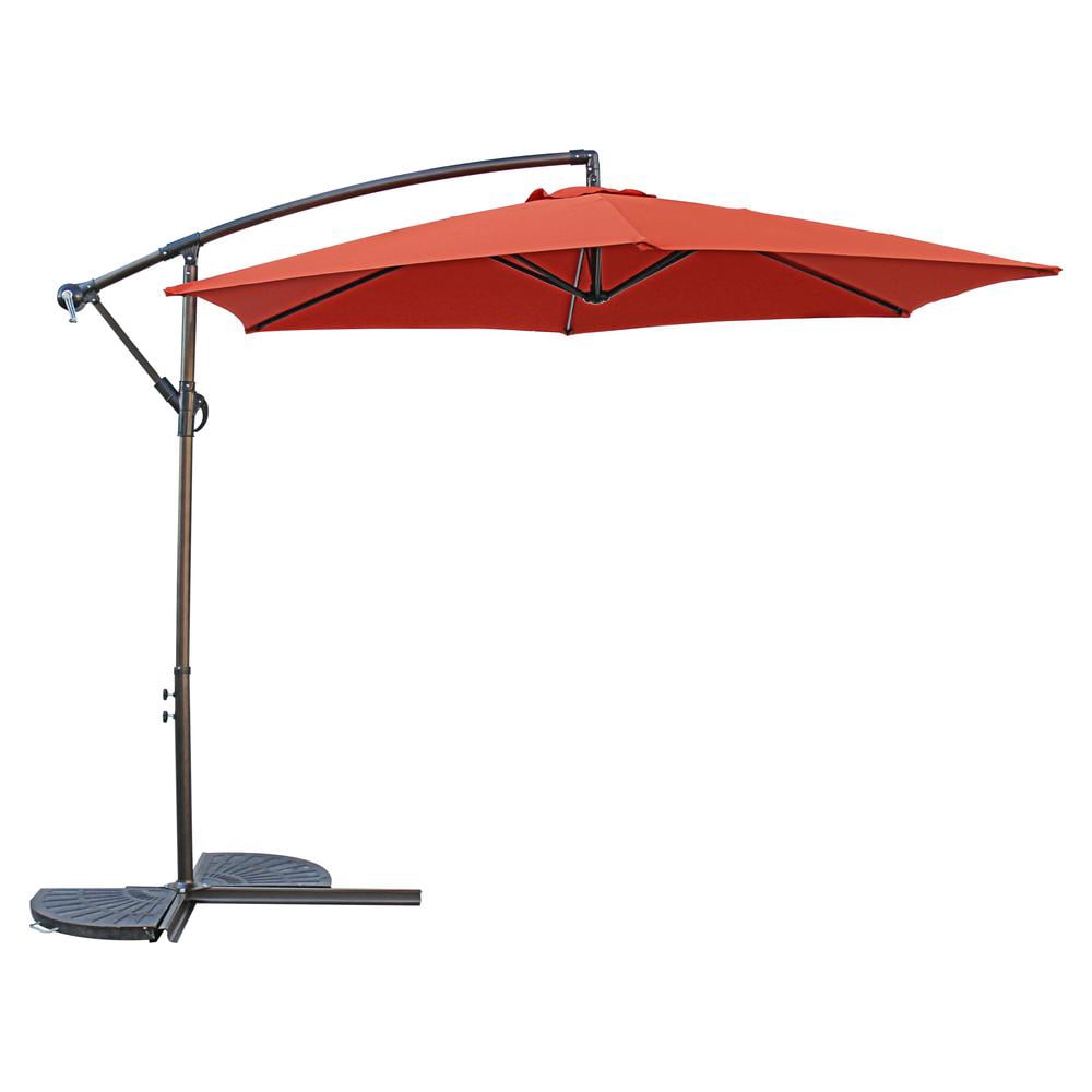 international caravan 10 ft patio umbrellas GRANDPATIO Duo Sidepost Aluminum Cantilever Outdoor Umbrella Comes in two pieces for easy storage 10 ft Patio Umbrellas -