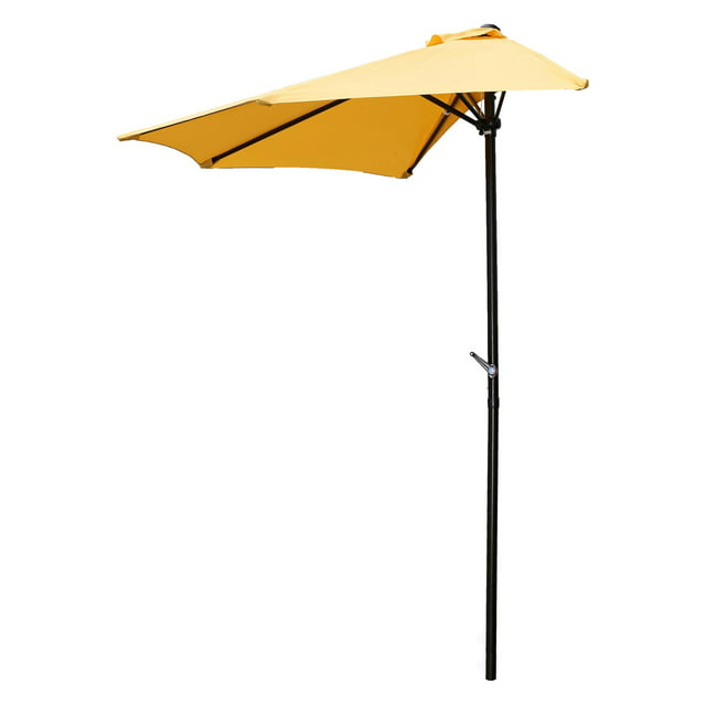 International Caravan St. Kitts 9' Half Patio Umbrella in Lemon Yellow