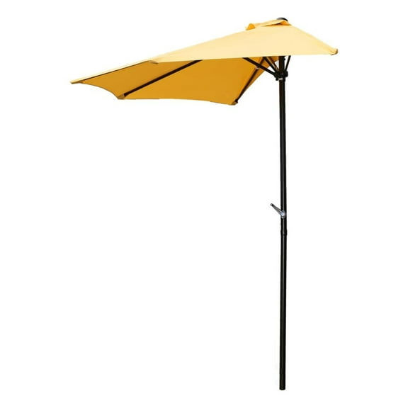 International Caravan St. Kitts 9' Half Patio Umbrella in Lemon Yellow