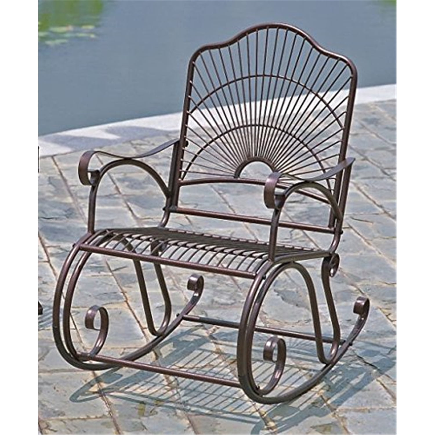 International Caravan Set of Three Sun Ray Iron Settee Group