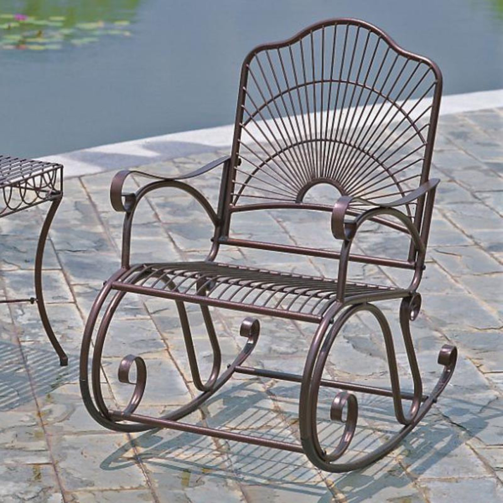 International Caravan Sun Ray Iron Rocking Chair - image 1 of 3