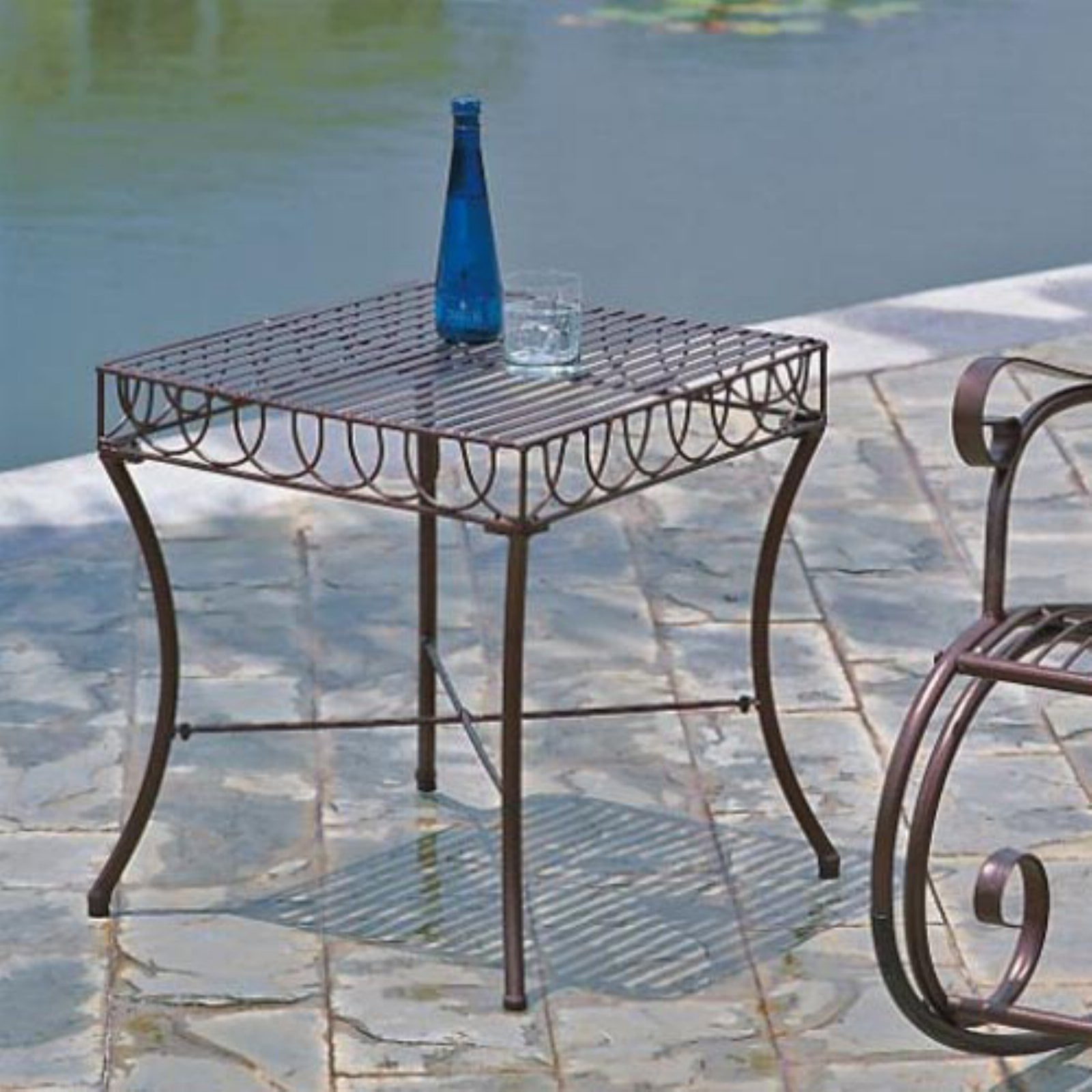 Sun Ray Bronze Iron Outdoor Side Table with Electrophoretic Finish