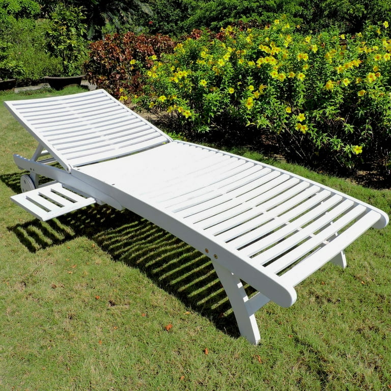 International Caravan Acacia Chaise Lounge with Pull Out Tray International Caravan Acacia Chaise Lounge with Pull Out Tray