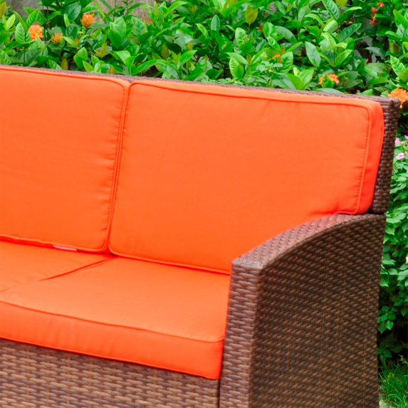 International Caravan Valencia All-Weather Wicker Outdoor Contemporary Sofa with Cushions