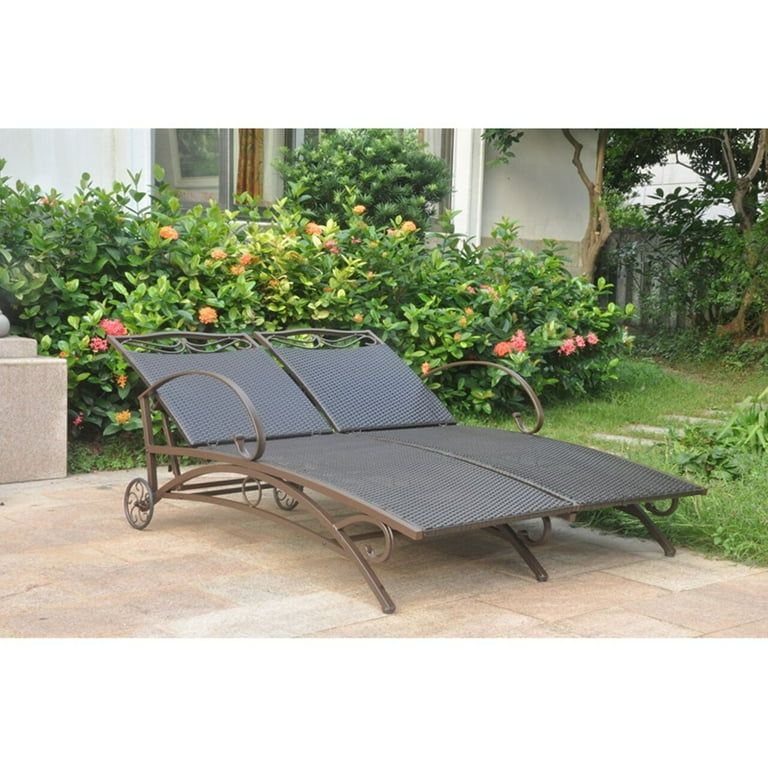 International Caravan Valencia Resin Wicker/Steel Multi Position Single Chaise Lounge International Caravan Valencia Resin Wicker/Steel Multi Position Single Chaise Lounge