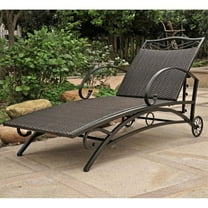 International Caravan Valencia Patio Chaise Lounge in Antique Black
