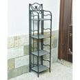 thumbnail image 1 of Valencia Resin Wicker/ Steel 4-tier 12-inch Wide Plant Shelf, Grey, 1 of 1
