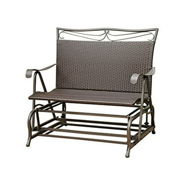 International Caravan Valencia Resin Wicker/Steel Double Glider-Color:Chocolate
