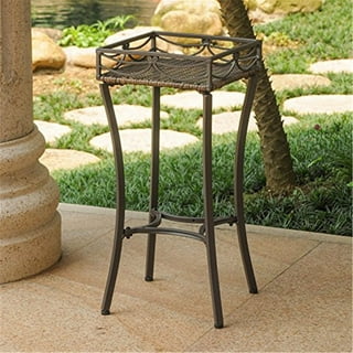 International Caravan Valencia Resin Wicker/Steel Square Round Side Table International Caravan Valencia Resin Wicker/Steel Square Round Side Table