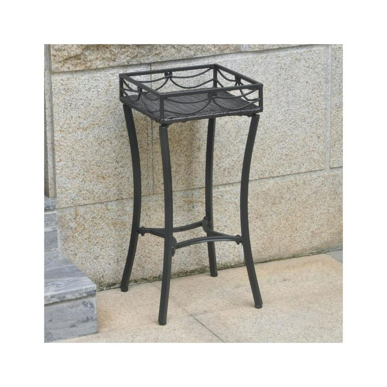 International Caravan Valencia Resin Wicker/Steel Rectangular Plant Table International Caravan Valencia Resin Wicker/Steel Rectangular Plant Table