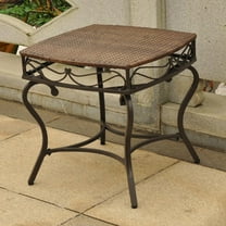 International Caravan Valencia Resin Wicker/Steel Square Round Side Table