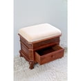 thumbnail image 1 of Windsor Carved Wood Upholstered Vanity Stool - Walnut, 1 of 3