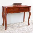 thumbnail image 1 of International Caravan Windsor Queen Anne Hand Carved Walnut Stain Wall Table, 1 of 2