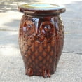 thumbnail image 1 of Brown Wise Old Owl Ceramic Garden Stool, 1 of 5