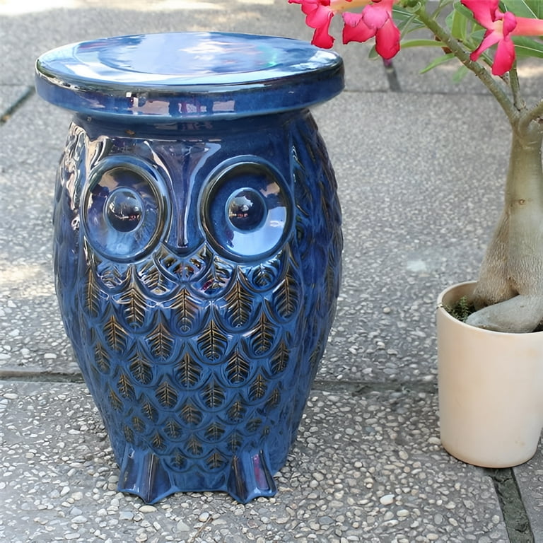 International Caravan Wise Old Owl Ceramic Garden Stool International Caravan Wise Old Owl Ceramic Garden Stool