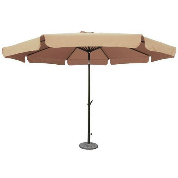 Outdoor 12 Foot Aluminum Umbrella With Flaps - Khaki