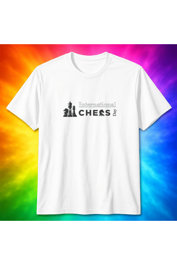 International Chess Day Chess Pieces Graphic T-Shirt, for men & women, S-5XL