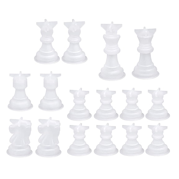 International Chess Piece Silicone Molds Epoxy Resin Casting Molds Jewelry Making Tools for Family Party Board Games