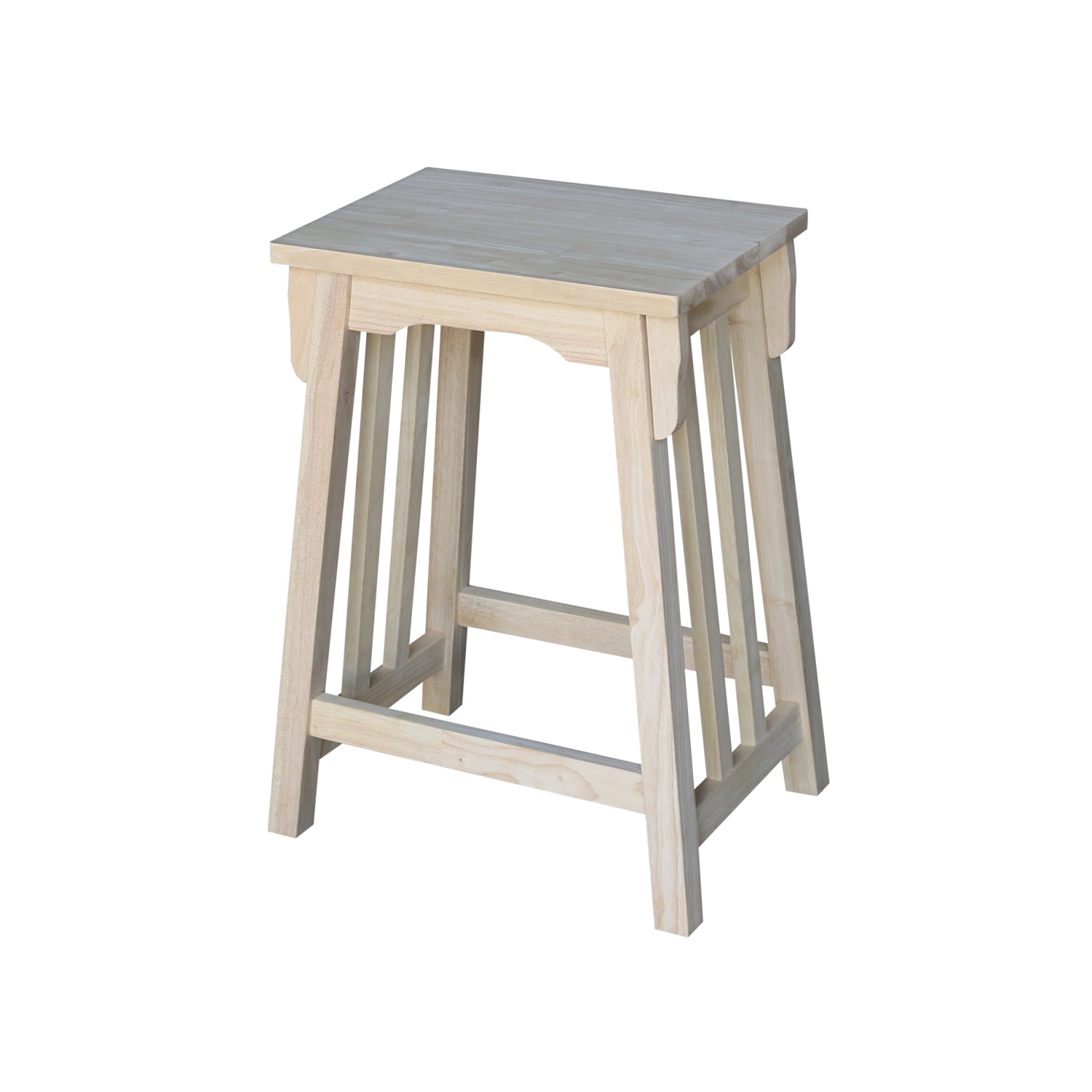 24" Unfinished Solid Wood Mission-Style Counter Stool