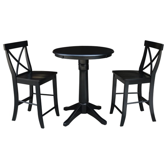 International Concepts 3 Piece 30" Round Counter Height Dining Set