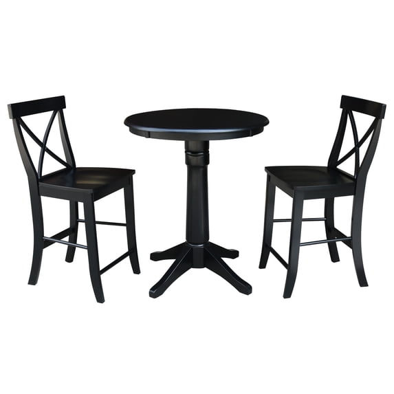 International Concepts 3 Piece 30" Round Counter Height Dining Set