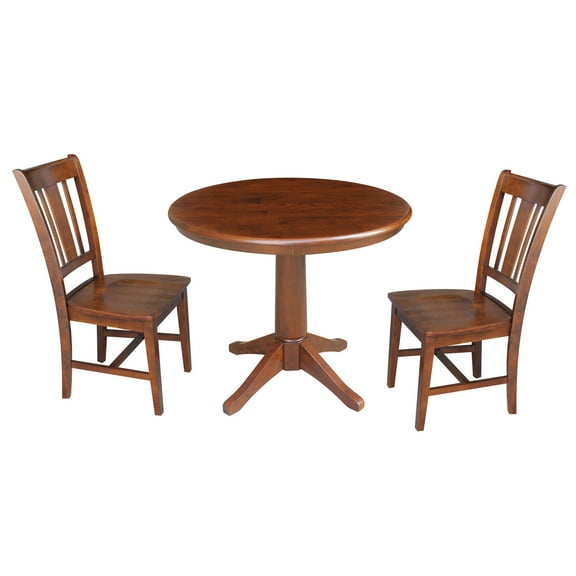 International Concepts 3 Piece 36" Round Dining Set in Espresso