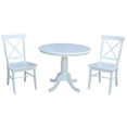 thumbnail image 1 of International Concepts 3 Piece Extendable Round Dining Set in White, 1 of 5