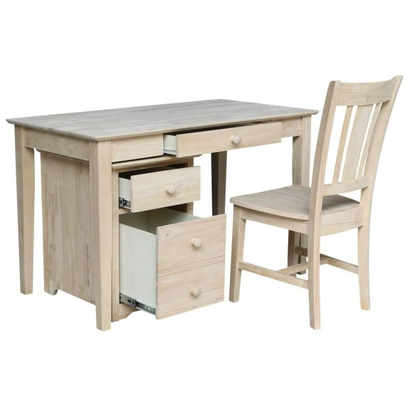 International Concepts 3 Piece Unfinished Writing Desk Set