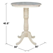30" Round Top Pedestal Table, 40.9"H