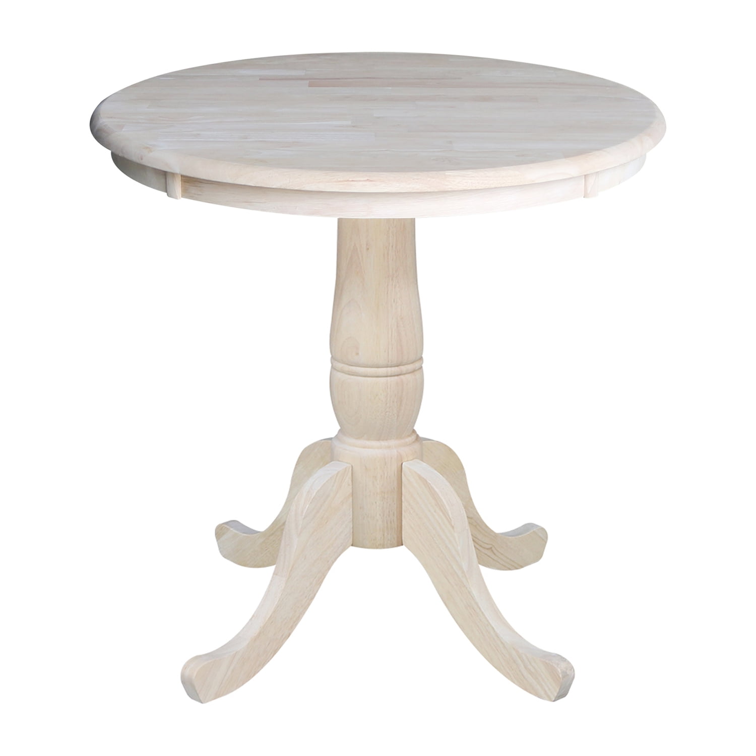 Farmhouse Charm 30" Round Wood Extendable Dining Table, Unfinished