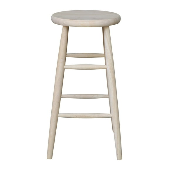 International Concepts 30" Unfinished Wooden Scooped Seat Bar Stool